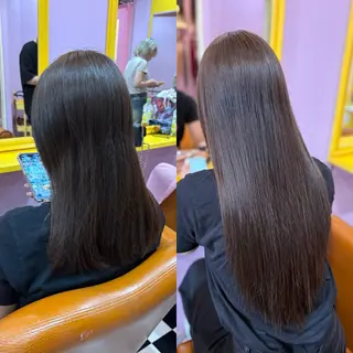 セミロング チビ編み込みエクステ どぅ〜す/YUIのヘアスタイル