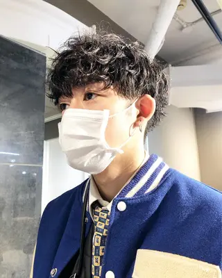 パーマ ヘアアレンジ メンズ ainico+所属・メンズ特化✂️栗原 侑也のヘアスタイル