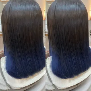 セミロング カラー ブリーチ無しダブル カラー🦕まどかのヘアスタイル