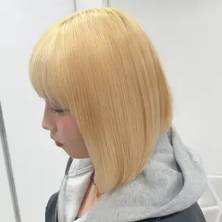 ロング カラー ヘアアレンジ メンズ 盛れ韓国ハイトーン 🎀Himari🎀のヘアスタイル