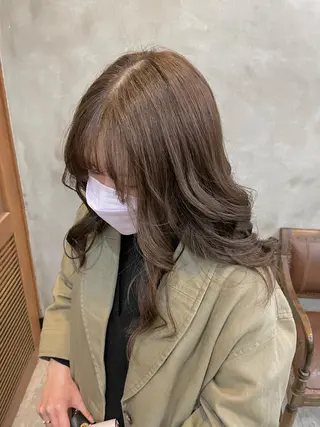セミロング カラー 【ピンク/韓国ヘア/ ヘアセット】亜海のヘアスタイル