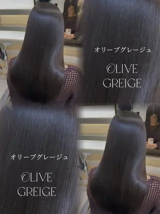 セミロング 🫧オリーブ/赤み消 し/暗髪🫧野本麗奈のヘアスタイル