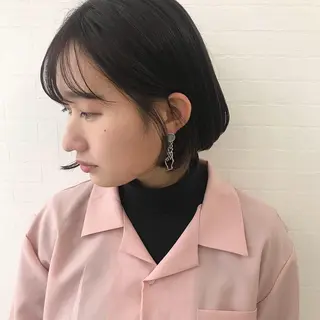 ミディアム カラー オリーブ/アッシュ やわらか透明感カラーのヘアスタイル