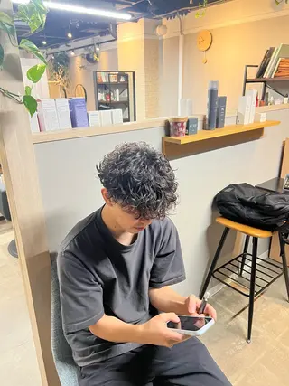 ミディアム パーマ メンズ est hair mar所属・艶カラー/ツイスパ/ 無造作パーマ　久保のヘアスタイル