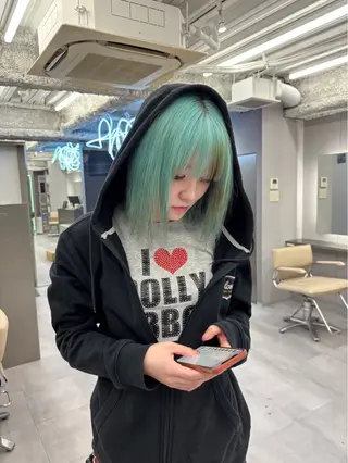 ミディアム カラー 名古屋／デザイン／ ブリーチ/松井亮磨のヘアスタイル