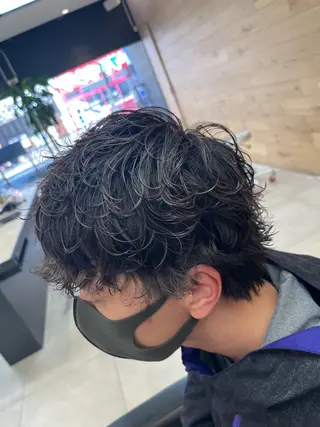 ミディアム パーマ メンズ ブリーチパーマ🌍 正木天のヘアスタイル