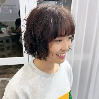 ショート パーマ レイヤーカット/ 春日井/鵜飼元喜のヘアスタイル