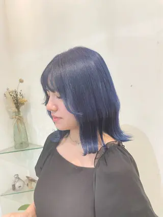 ミディアム カラー 髪質改善カラー🤍 エクステ✨君島由実子のヘアスタイル