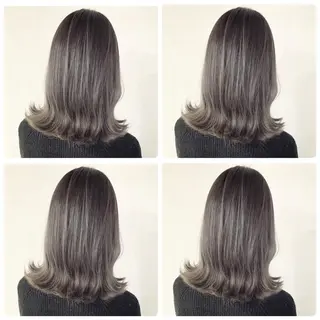 ミディアム カラー 京都大人女性ショート 徒歩1分/秋山のヘアスタイル