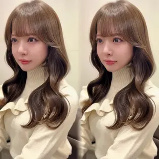 ロング カラー Euphoria新宿店所属・新宿/透明感カラー/ 縮毛矯正/SHOKIのヘアスタイル