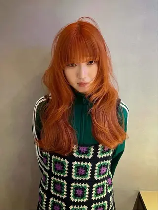 セミロング カラー ヘアアレンジ 縮毛矯正履歴からの ブリーチ /mamiのヘアスタイル