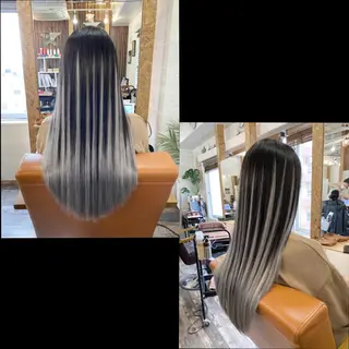 ロング カラー ✯カラー&編み込み エクステ✯池田智博✯のヘアスタイル