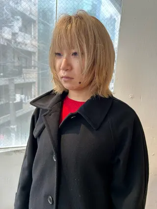 ミディアム ケアパーマ/ブリーチ daisukeのヘアスタイル