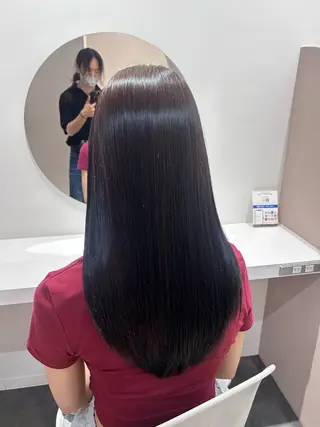 セミロング カラー ブリーチ縮毛矯正 ／髪質改善／KEIのヘアスタイル