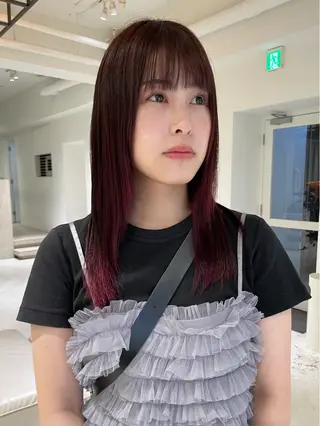 セミロング カラー loely 💞miyuのヘアスタイル