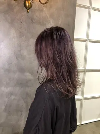 セミロング カラー マンツーマン／韓国 ヘア‎Amiのヘアスタイル