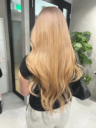 ロング カラー 暖色ハイトーン特化 🥇Mioのヘアスタイル