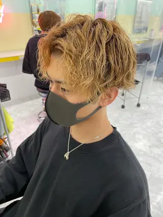 ミディアム メンズ 横浜メンズパーマ🔥 大野賢人のヘアスタイル