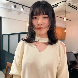 ミディアム 暖色/パーマ 🌼クニトウメイのヘアスタイル