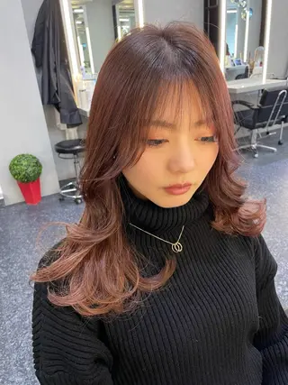セミロング カラー ヘアアレンジ hair salon Lihina所属・韓国ヘア🇰🇷 FUMINAのヘアスタイル