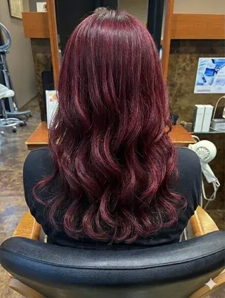 ロング カラー 落合 ちりのヘアスタイル