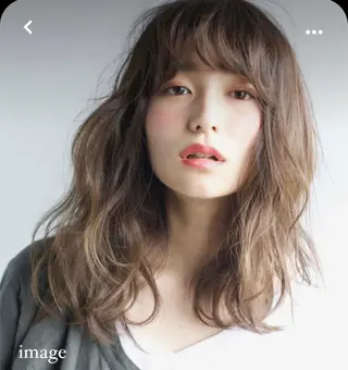 ミディアム カラー パーマ ヘアアレンジ 顔周りカット/アレン ジ/カラー小野寺紗良のヘアスタイル