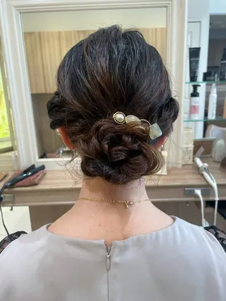 セミロング ヘアアレンジ 韓国ヘアメイク🎀/ 縮毛矯正✨山本媛香のヘアスタイル