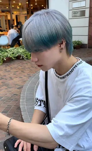 ショート カラー メンズ 派手髪/ハイトーン RIN🩵ྀིのヘアスタイル