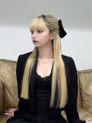 ロング カラー ヘアアレンジ RURI韓国ボブ 🇰🇷タッセルボブのヘアスタイル