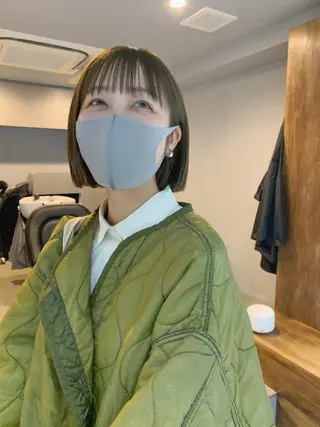 ショート カラー ボブパーマコテ巻き風 パーマNo1深江秀平のヘアスタイル