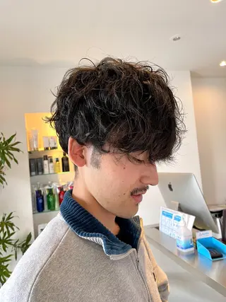 パーマ メンズ 三好 達也のヘアスタイル