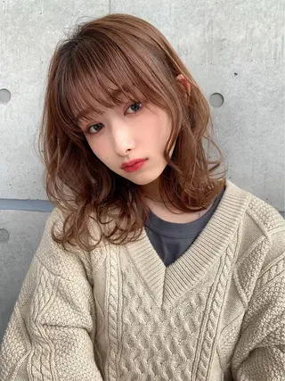 ミディアム カラー ブリーチなし💗 艶カラー　翔太郎のヘアスタイル