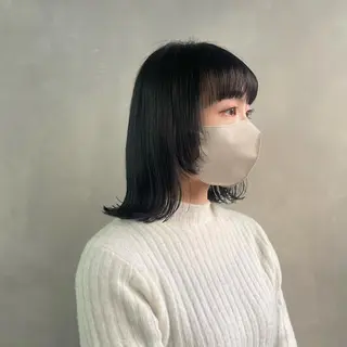 セミロング カラー パーマ 艶髪/髪質改善/ 縮毛矯正⭐️熊野未来のヘアスタイル