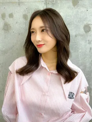 ミディアム カラー 髪質改善/韓国ヘア レイヤー/新宿/ロミのヘアスタイル