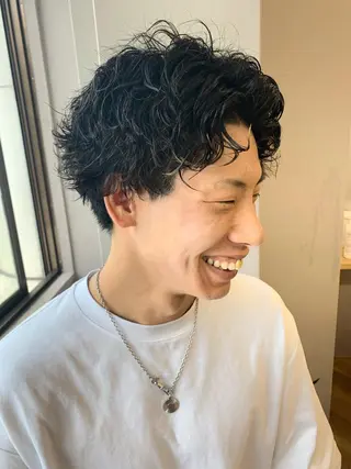 パーマ メンズ パーマ/ボブ/ 神戸/豊浦翔太のヘアスタイル