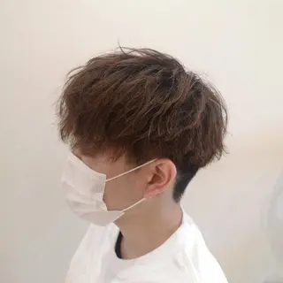 メンズ パーマ 渡辺 愛枝/艶カラー🩵のヘアスタイル