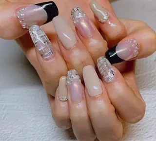 セミロング ネイル Crescent Eye濱谷のネイルデザイン