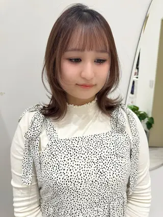 ミディアム 透明感カラー ボブ ミディアム 齊木勇人のヘアスタイル