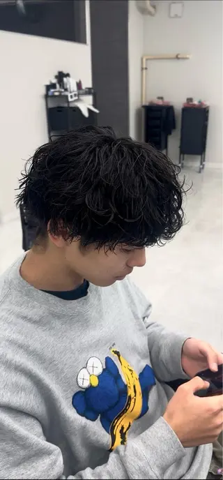 パーマ メンズ ニュアンス/フェザー /ウルフ/伶馬のヘアスタイル