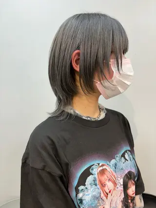 ショート カラー ヘアアレンジ ボブ/透明感ベージュ 🫧クルミ🌟のヘアスタイル