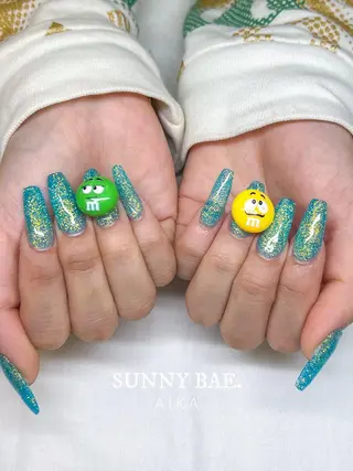 ロング ネイル SUNNY BAE.所属・Made By AIKAのネイルデザイン