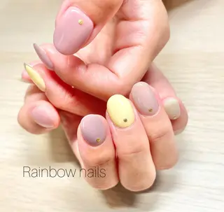 ネイル Rainbow nailsくろちゃんのネイルデザイン