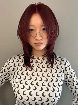 セミロング カラー haco＋所属・圧倒的デザイン力 店長🎨RENAのヘアスタイル