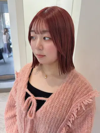 ショート カラー SAYAKA 🍒／ボブ／暖色のヘアスタイル