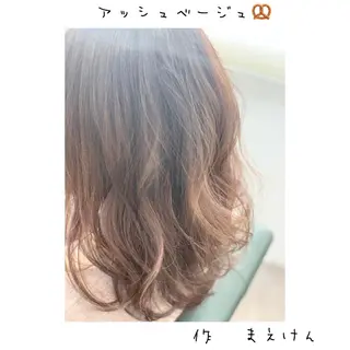 セミロング カラー 前田 健太のヘアスタイル