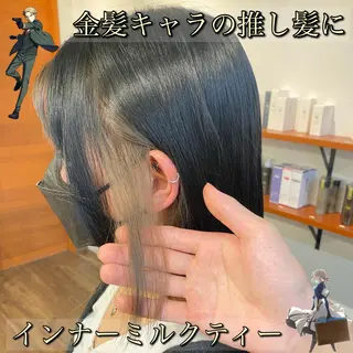 セミロング カラー メンズ 熊谷ウルフ・レイヤー あゆむのヘアスタイル