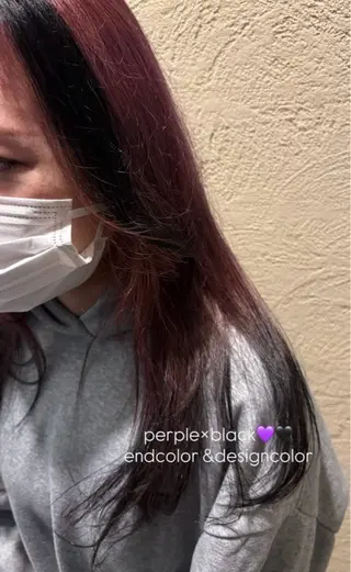 ロング ルプラボウ　岡田 莉音のヘアスタイル