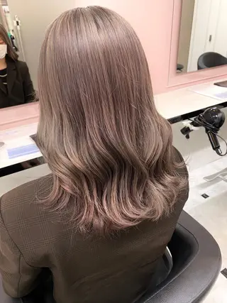 セミロング カラー ダブルカラー 韓国ヘアKYONのヘアスタイル