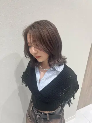 ミディアム カラー バレイヤージュ/ヘア アレンジ/shionのヘアスタイル