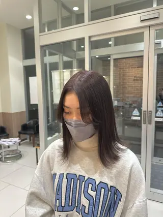 ミディアム カラー hair lab toiro wisteria所属・佐藤功真/ ブリーチなしカラーのヘアスタイル